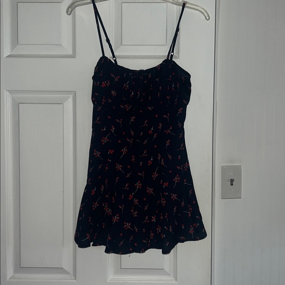Pants - Women's Black Floral Spaghetti Strap Sundress